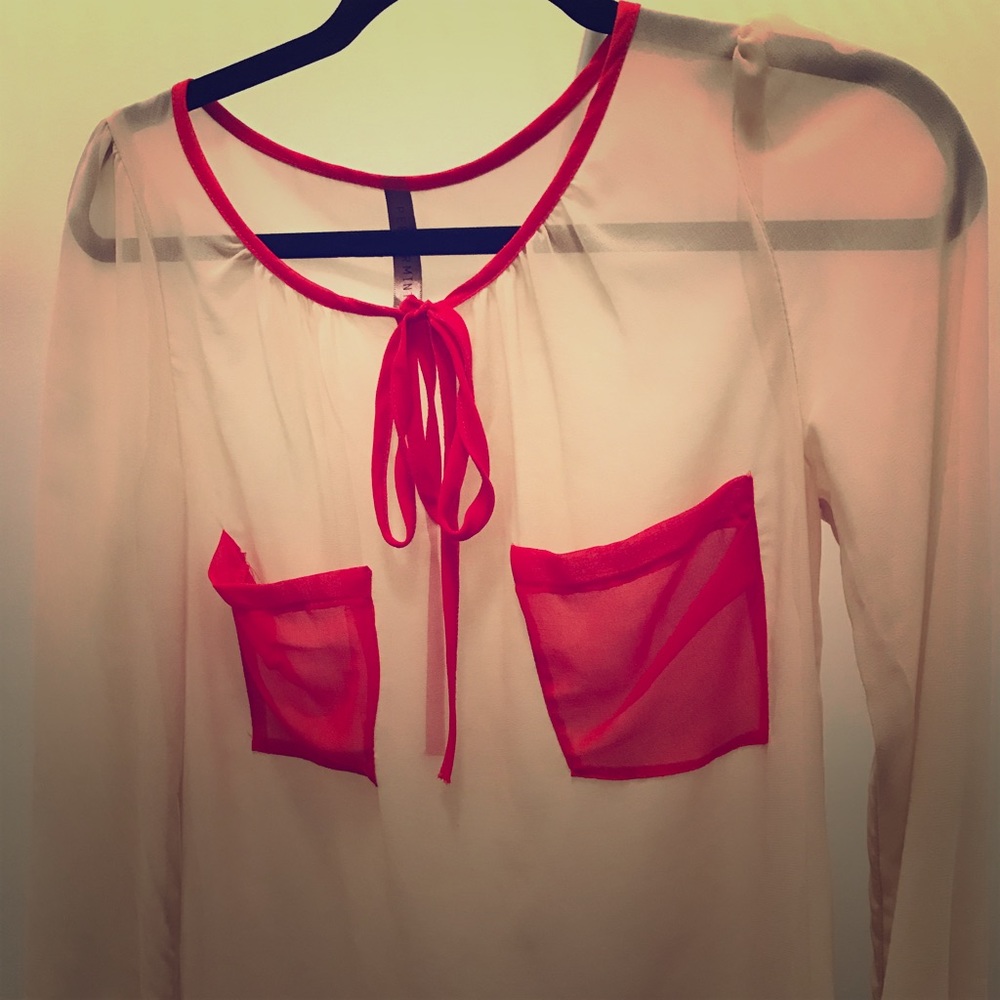 Sheer long sleeve blouse